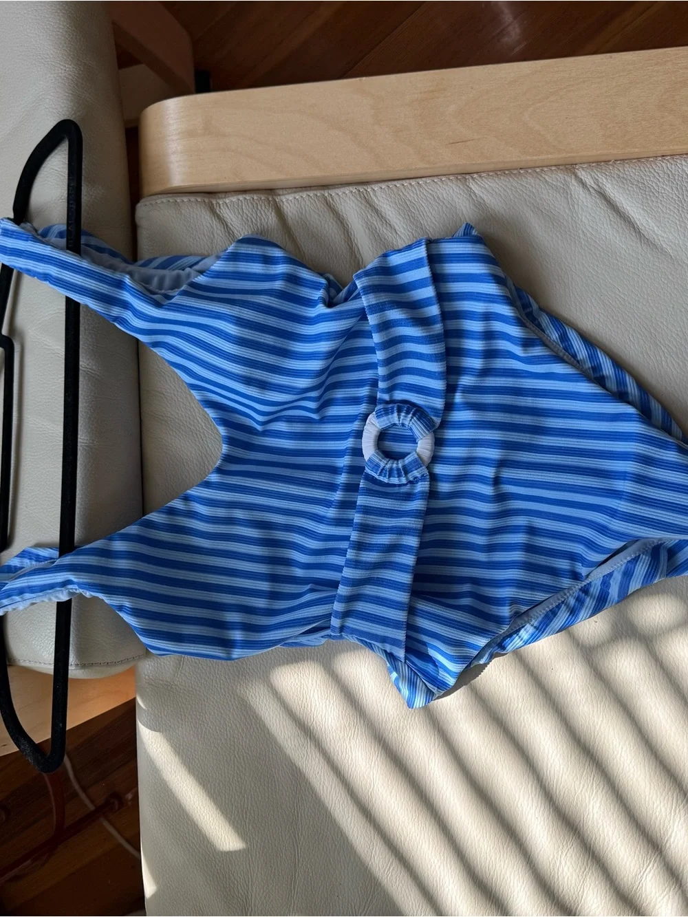 Dippin’ Daisys Margo Belted One-Piece Swimsuit Blue Stripe | Size XS